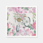 Elegant Bicycle en Flowers Servetten (Voorkant)