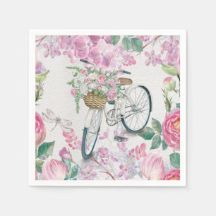 Elegant Bicycle en Flowers Servetten