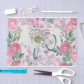 Elegant Bicycle en Flowers Tissuepapier (Craft)
