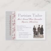 Elegant Biedermeier Gentlemen in het officieel Dra Visitekaartje (Achterkant)