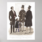 Elegant Biedermeier Gentlemen in Top Hats Poster (Voorkant)