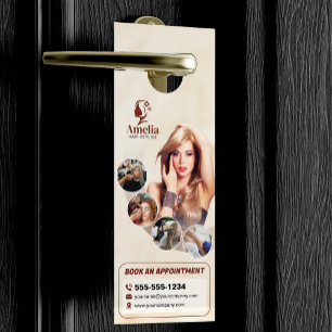 Elegant Biege Haarstylist Salon Make-up Harsen Deurhanger