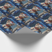 Elegant Biewer Terrier Dog Velvet Christmas Cadeaupapier (Hoek)