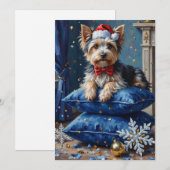Elegant Biewer Terrier Dog Velvet Christmas Feestdagenkaart (Voorkant / Achterkant)