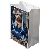 Elegant Biewer Terrier Dog Velvet Christmas Medium Cadeauzakje (Achterkant Gekanteld)