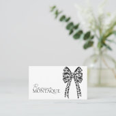 Elegant Big Black Leopard Bow Custom Chic Visitekaartje (Staand voorkant)