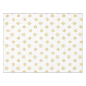 Elegant Big Golden Snowflake Pattern on White Tafelkleed (Voorkant (Horizontaal))