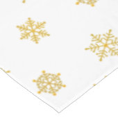 Elegant Big Golden Snowflake Pattern on White Tafelkleed (Gekanteld)