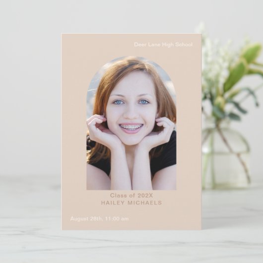 Elegant Big Type Photo Afstuderen Kaart (Staand voorkant)