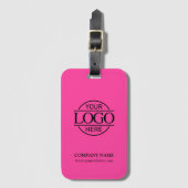 Elegant Bight Pink Business Logo Employee Travel Bagagelabel (Voorkant (verticaal))