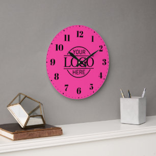 Elegant Bight Roze Merk Bedrijfslogo Grote Klok
