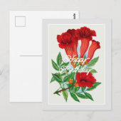 Elegant  Bignonia Flower Happy Birthday Briefkaart (Voorkant / Achterkant)