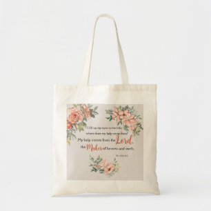 Elegant Bijbel Verse Monogram Waterverf Tote Bag