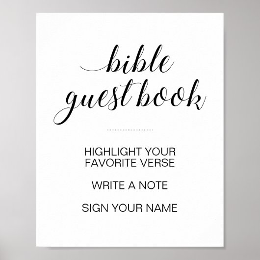 Elegant Bijbelgaasje Weddenschap Poster (Voorkant)