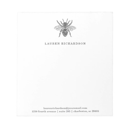 Elegant  bijen notitieblok (Voorkant)