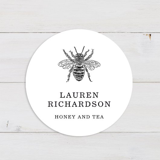 Elegant  bijen ronde sticker