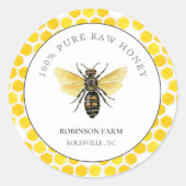 Elegant bijen ronde sticker (Voorkant)