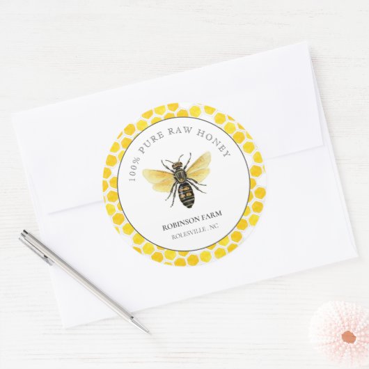 Elegant  bijen ronde sticker (Envelop)