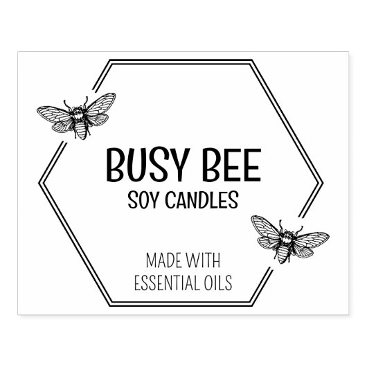 Elegant Bijenkorf Bij Logo voor Groot   Rubberstempel (Afrduk)