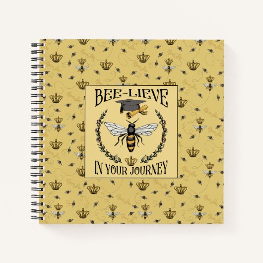 Elegant Bijenleven in Uw Reis Afstudeerder Keepsak Notitieboek (Voorkant)
