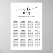 Elegant bijtend script I Do BBQ Seating Chart Poster (Voorkant)