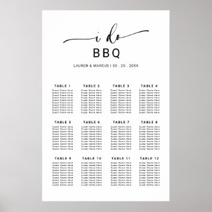 Elegant bijtend script I Do BBQ Seating Chart Poster