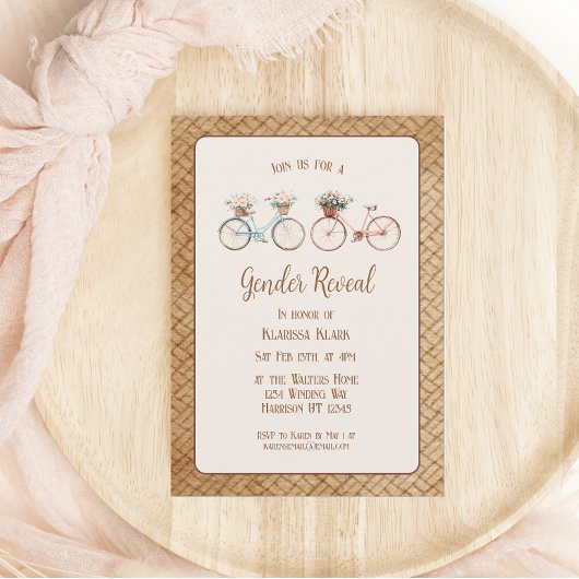 Elegant  Bike Gender Reveal Kaart