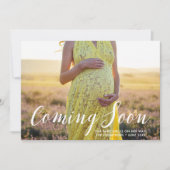 Elegant Binnenkort Foto Zwangerschap Aankondiging (Voorkant)