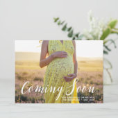 Elegant Binnenkort Foto Zwangerschap Aankondiging (Staand voorkant)
