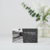 Elegant binnenste decorator Visitekaartje grijs (Staand voorkant)