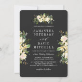 Elegant Biologisch Botanisch Ivoor Bloemen Bruilof Kaart (Voorkant)