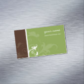 ELEGANT biologisch eenvoudig gebladerte verve brui Visitekaartje Magneet (Voorbeeld)