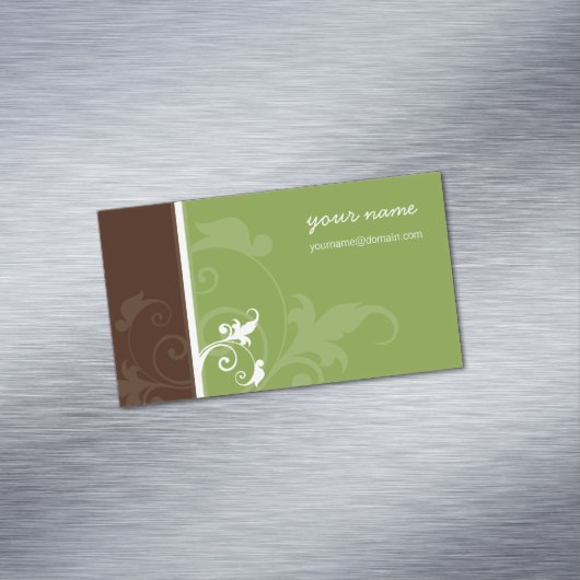 ELEGANT biologisch eenvoudig gebladerte verve brui Visitekaartje Magneet (Voorbeeld)