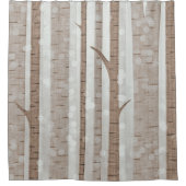 Elegant Birch Trees Forest Acrylic Artwork | Douchegordijn (Voorkant)