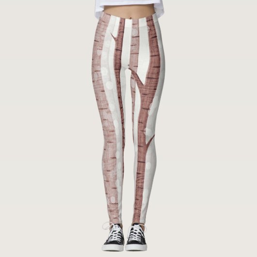 Elegant Birch Trees Forest Acrylic Artwork | Leggings (Voorkant)