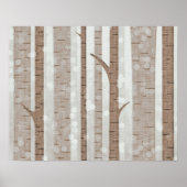 Elegant Birch Trees Forest Acrylic Artwork | Poster (Voorkant)