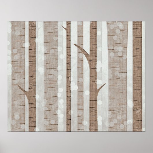 Elegant Birch Trees Forest Acrylic Artwork | Poster (Voorkant)