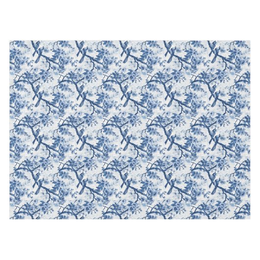 Elegant Bird and Tree Chinoiserie Table Hoesje Tafelkleed (Voorkant (Horizontaal))