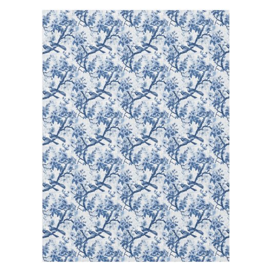 Elegant Bird and Tree Chinoiserie Table Hoesje Tafelkleed (Voorkant)