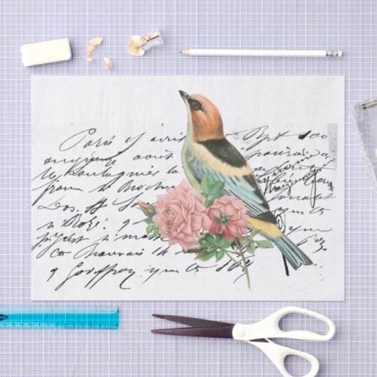 Elegant Bird Ephemera Tissuepapier (Craft)