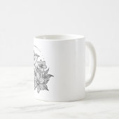 Elegant Bird & Flower Design Coffee Mok (Voorkant rechts)
