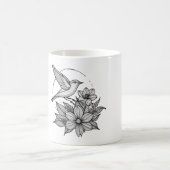 Elegant Bird & Flower Design Coffee Mok (Center)