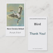 Elegant Bird Flying Art Handrawn Dank je script Visitekaartje (Voorkant / Achterkant)