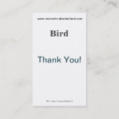 Elegant Bird Flying Art Handrawn Dank je script Visitekaartje (Achterkant)