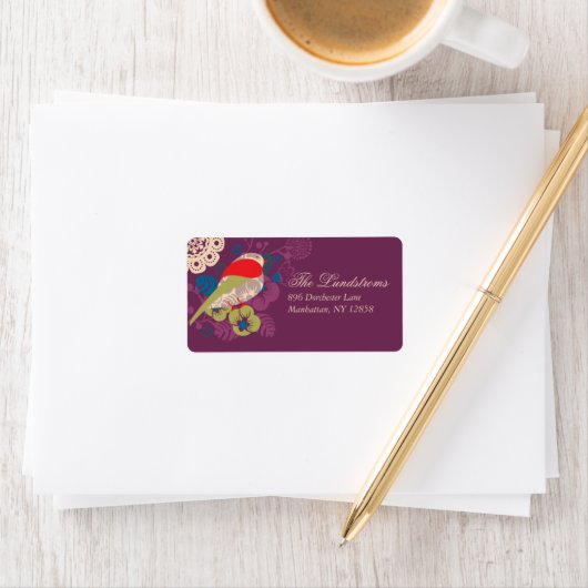 Elegant Bird In Paradise Mailing Label (Insitu)