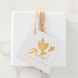 Elegant Bird of Peace Holiday Bedankjes Labels