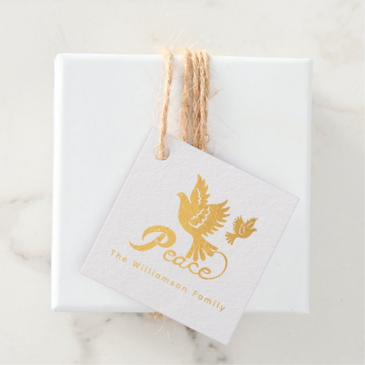 Elegant Bird of Peace Holiday Bedankjes Labels (Met doos)