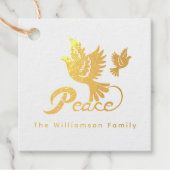 Elegant Bird of Peace Holiday Bedankjes Labels (Voorkant)