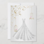 ELEGANT Birdcage trouwjurk zilvergoudbruiloft Kaart (Voorkant)