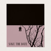 Elegant Birdhouse, foto Save the Date Card Visitekaartje (Buitenkant ongevouwen)
